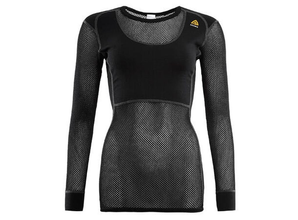 Warm, ultra-breathable underwear Aclima WoolNet Original Crew Neck Woman-Noir