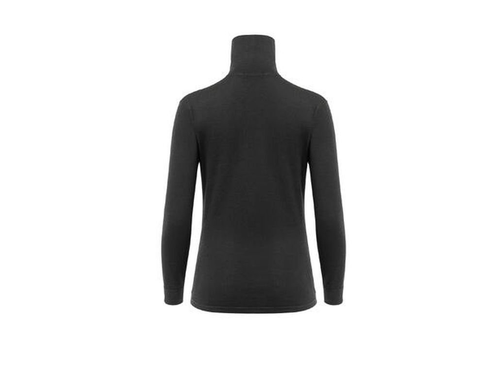 Warm, hard-wearing zip-neck polo shirt Aclima WoolTerry Polo Woman-Noir