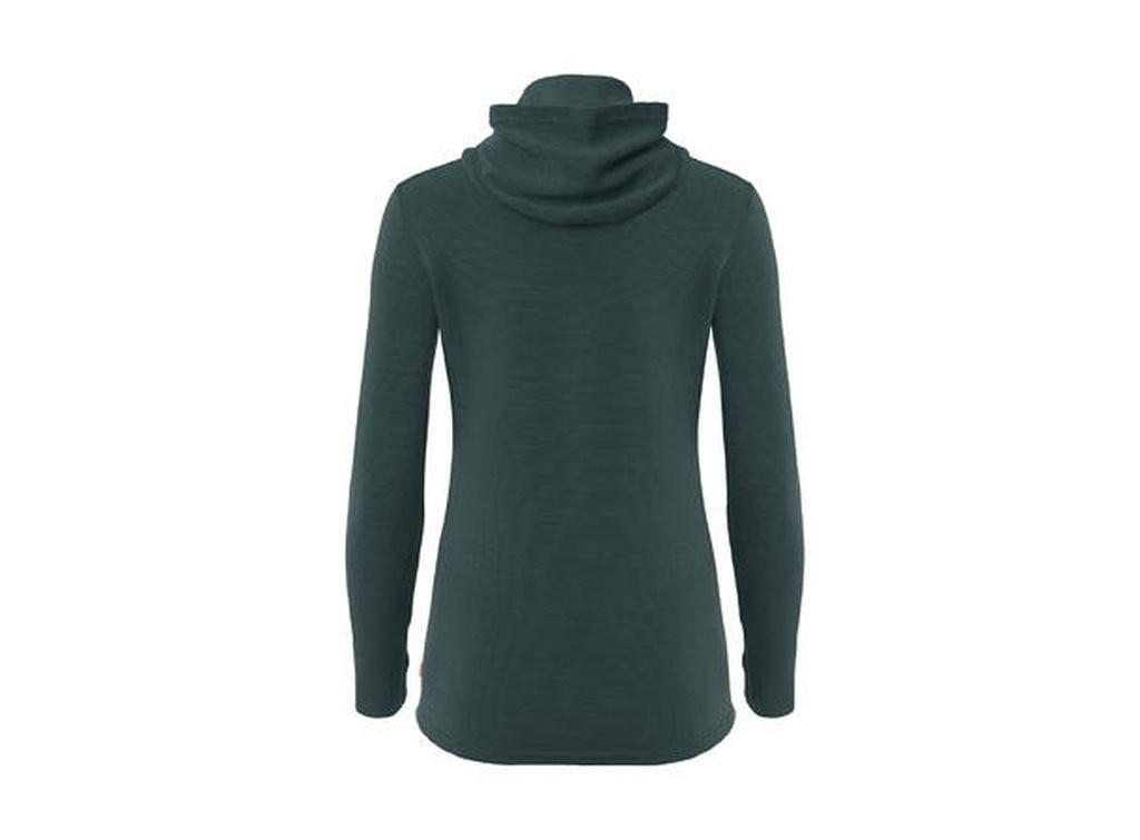 Warm merino wool sweater Aclima StreamWool Hoodie Woman-Green Pin
