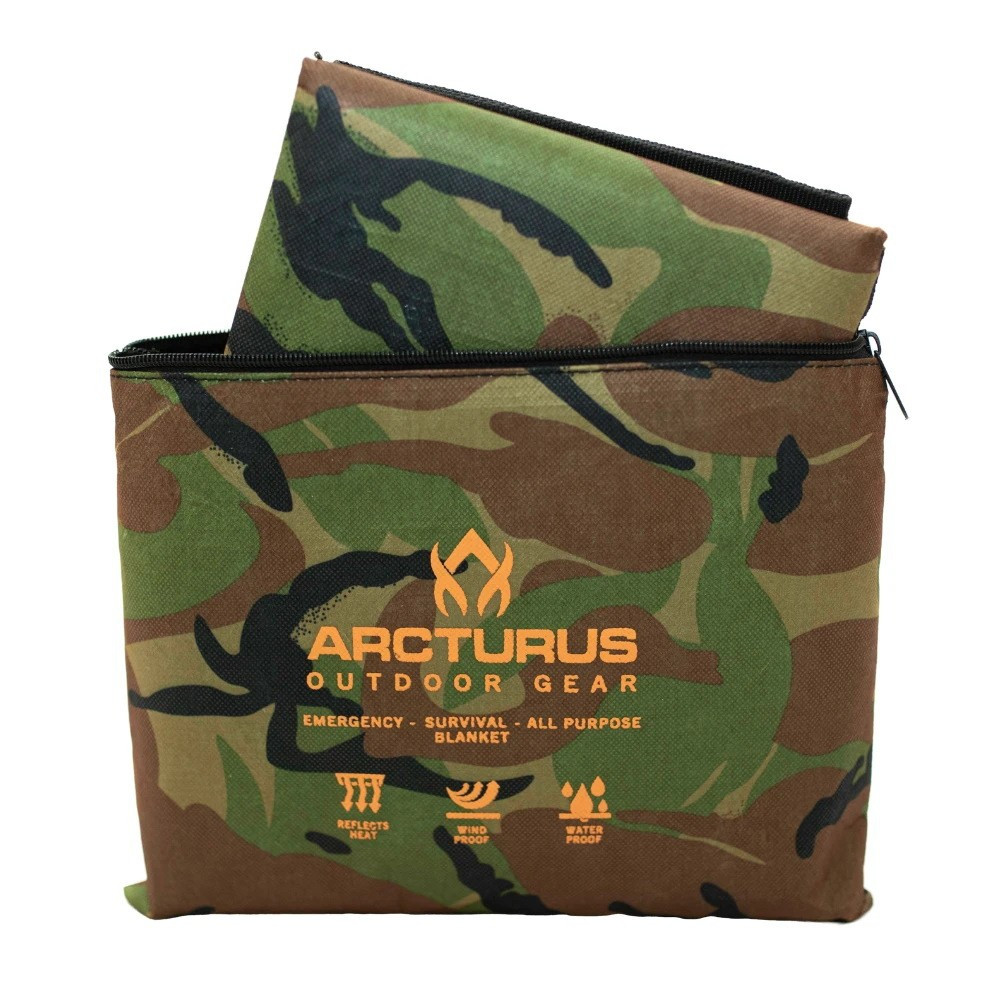 Thermal Barrier Blocks Infrared Signature Arcturus Heavy Duty Survival Blanket Reusable Emergency Blanket for Car or Camping Insulated Thermal Reflective Tarp 60 x 82 All-Weather