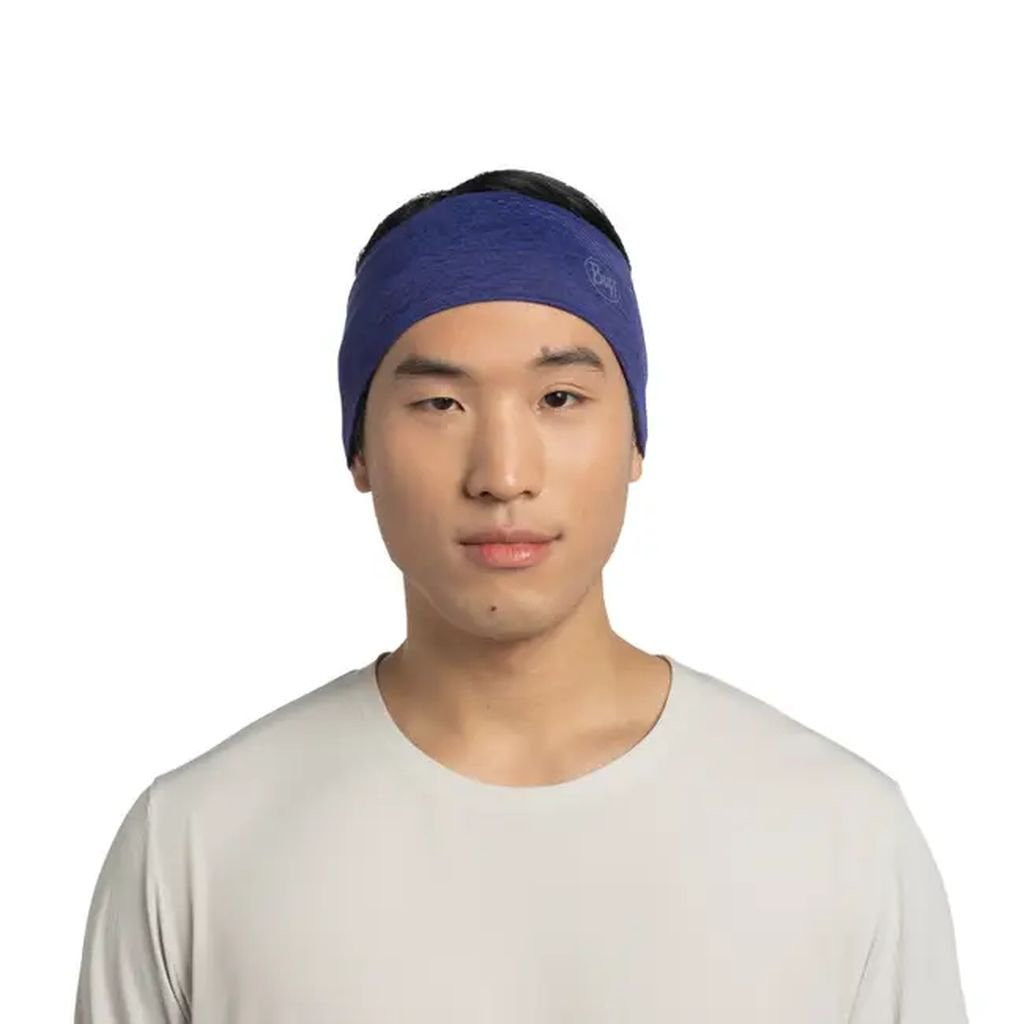 Lightweight, reflective headband  Buff Dryflx Headband-Violet/Solid Ultramarine