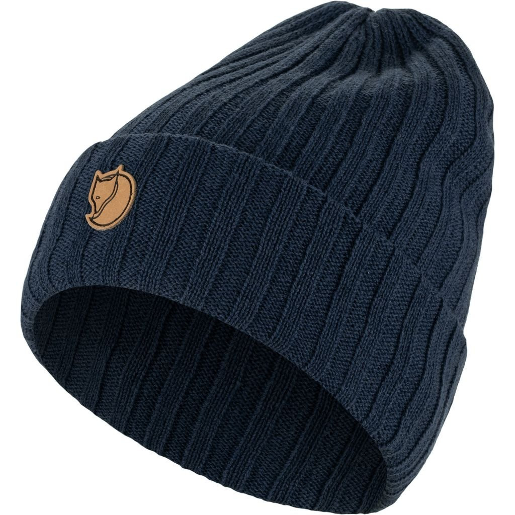 100% wool ribbed beanie Fjällräven Byron Hat - Bleu Marine/Dark Navy