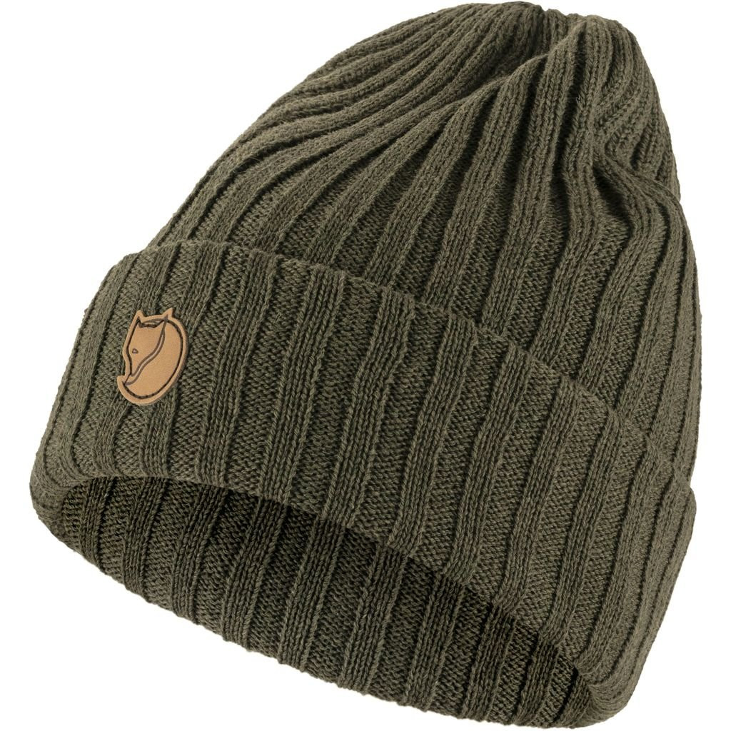 100% wool ribbed beanie Fjällräven Byron Hat - Olive Foncé/Dark Olive
