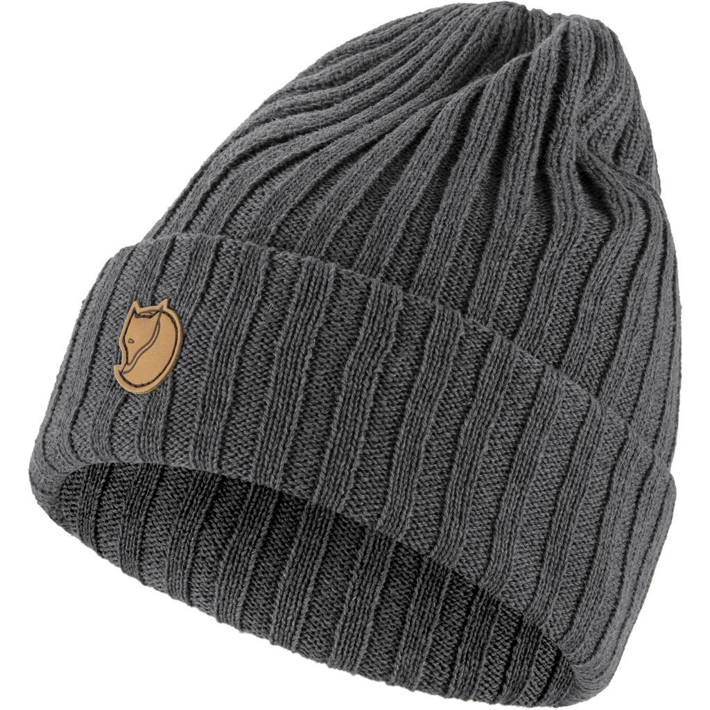 100% wool ribbed beanie Fjällräven Byron Hat - Gris Foncé/Graphite