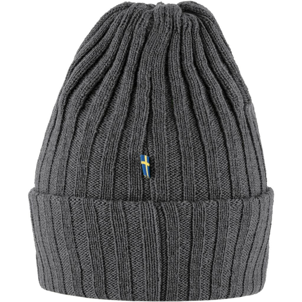 100% wool ribbed beanie Fjällräven Byron Hat - Gris Foncé/Graphite