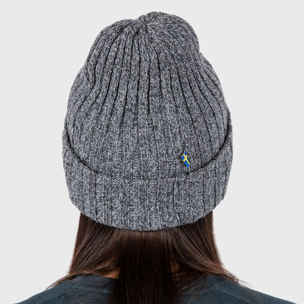 100% wool ribbed beanie Fjällräven Byron Hat - Gris Foncé/Graphite