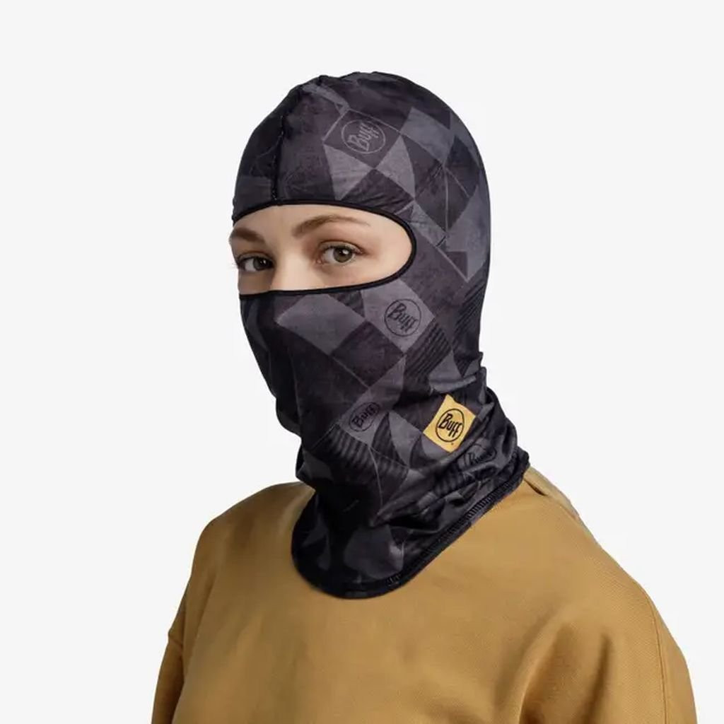 Thin, lightweight Buff Ecostretch Balaclava-Black/Grey