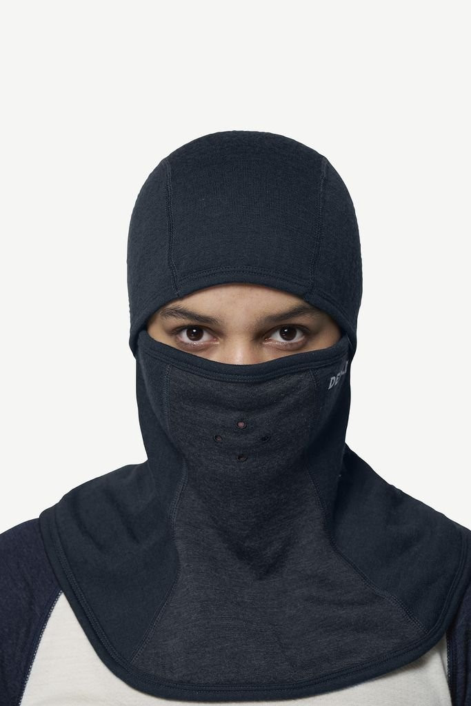 Thick, soft and warm merino wool balaclava Devold Expedition Arctic Pro Balaclava - Gris/bleu- Black/Ink