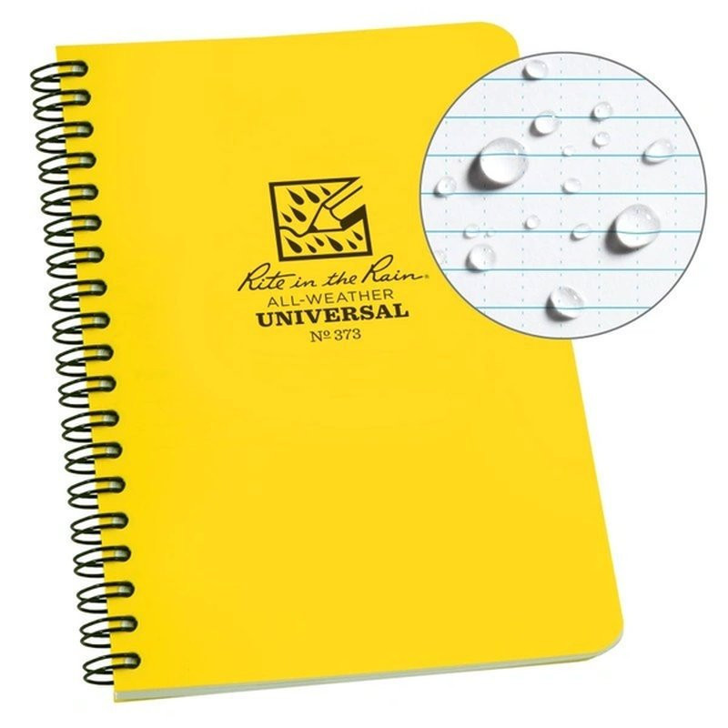 Carnet étanche Rite in the Rain Top Spiral Notebook 12X18cm - Jaune