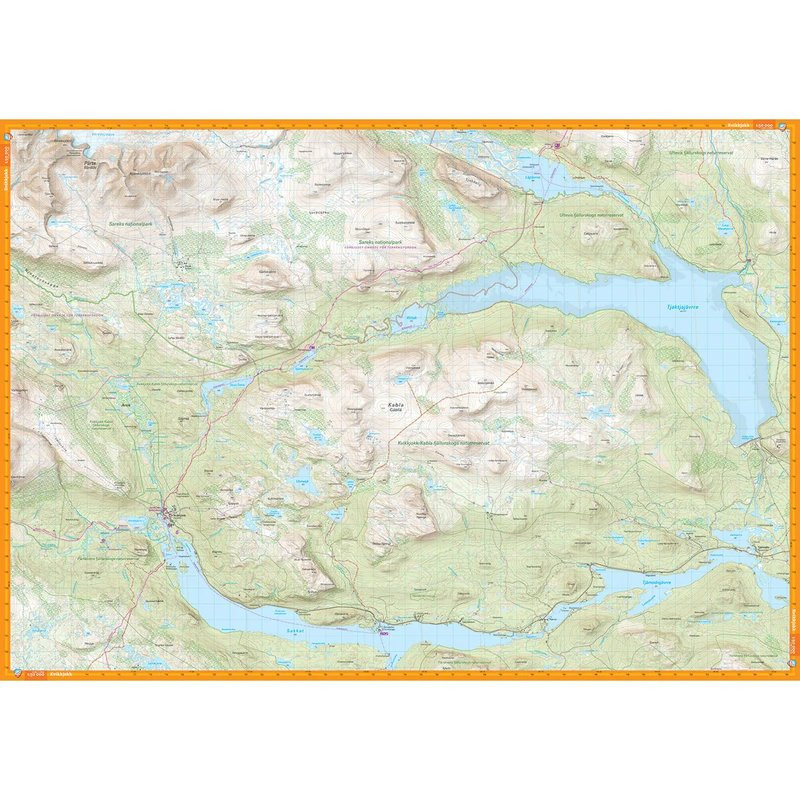 Carte randonnée Kungsleden : Saltoluokta–Kvikkjokk - 1:50 000 - Calazo