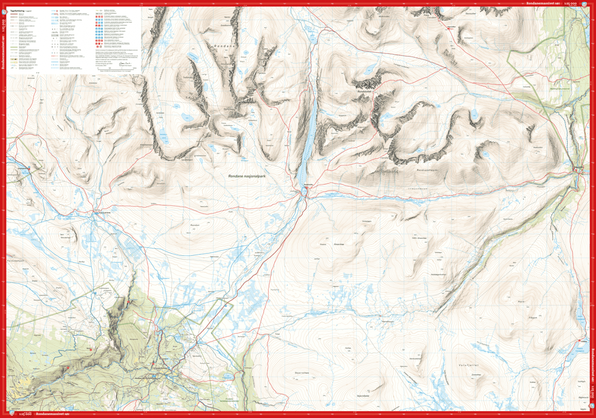 Carte de randonnée  Høyfjellskart Rondanemassivet 1:25.000 - Norvège