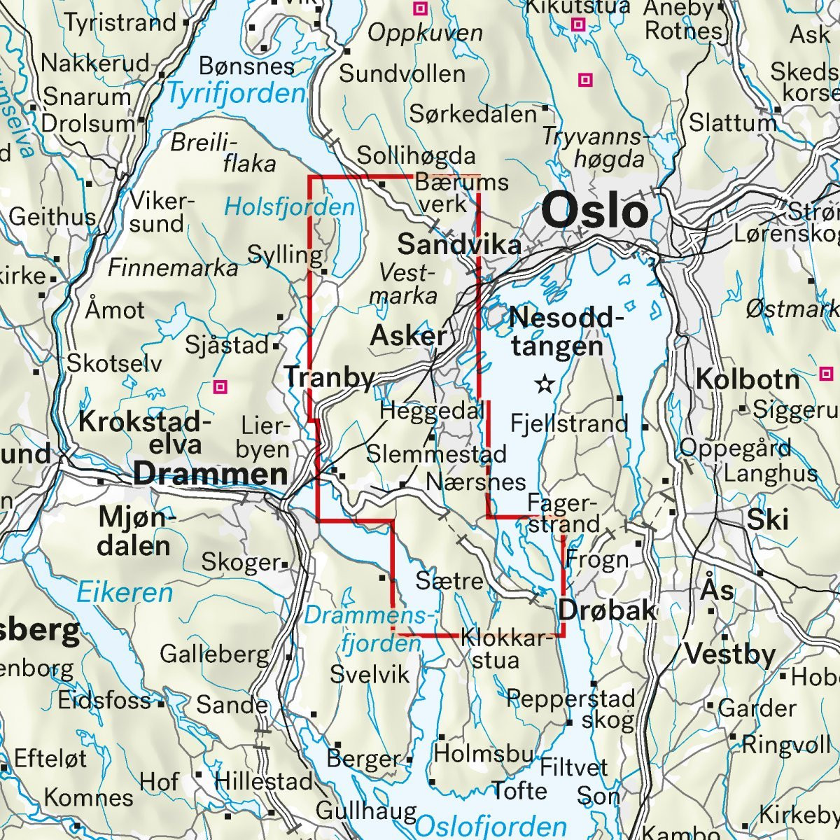 Carte ski de fond Vestmarka Oslo 1:20 000 – Calazo