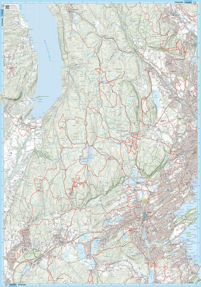 Carte ski de fond Vestmarka Oslo 1:20 000 – Calazo