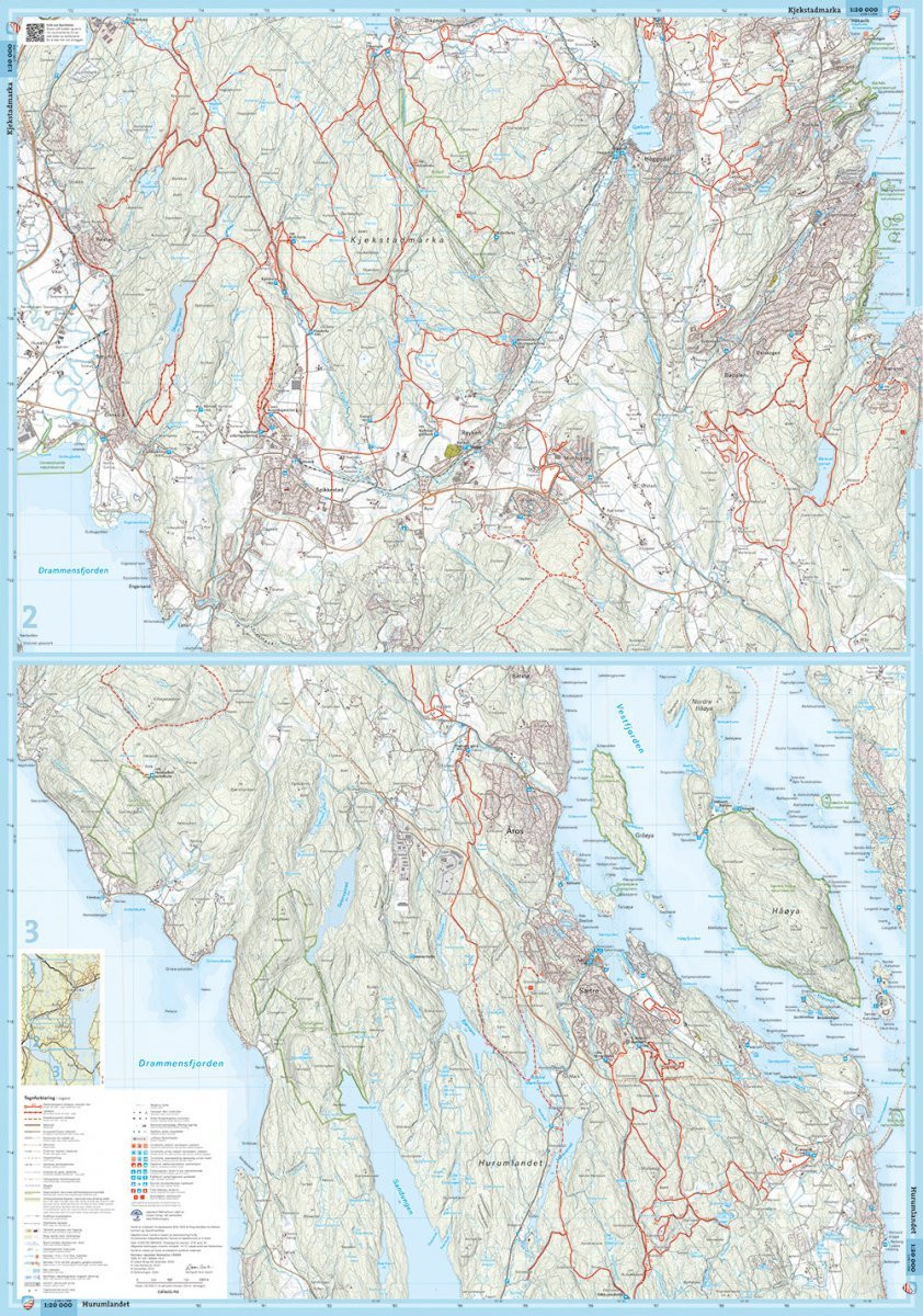 Carte ski de fond Vestmarka Oslo 1:20 000 – Calazo