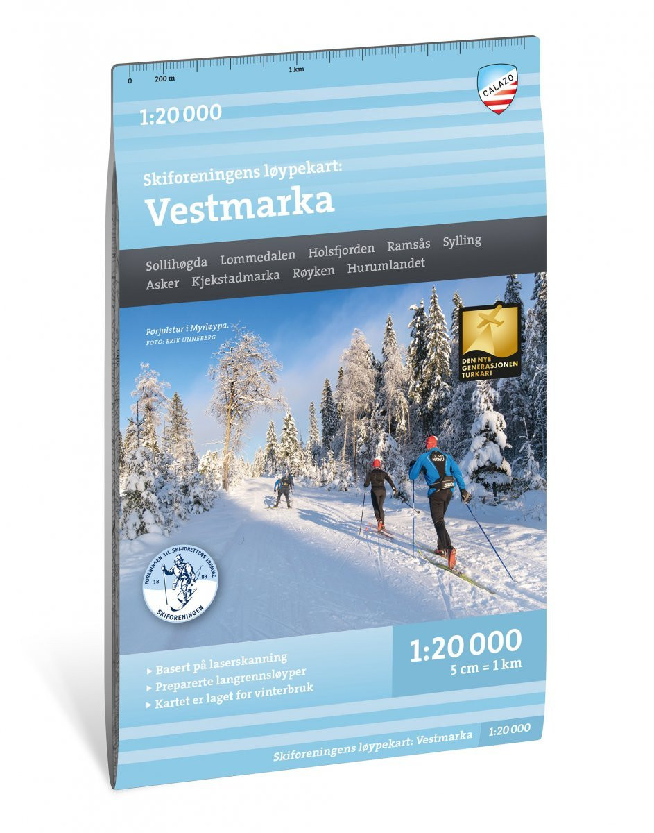 Carte ski de fond Vestmarka Oslo 1:20 000 – Calazo