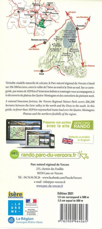 Carto-guides Promenades et Randonnées en Vercors Quatre-Montagnes et Piémont Nord