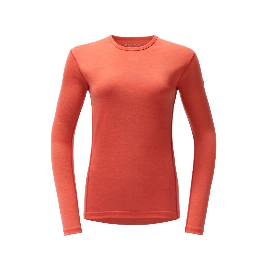 Tee-shirt manches longues fin 100% laine mérinos Devold Breeze Merino 150 Shirt Woman - Corail/Coral