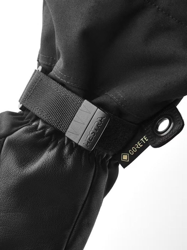 Warm, waterproof 3-finger leather gloves Hestra Army Leather Gore-Tex 3-fingers- Black