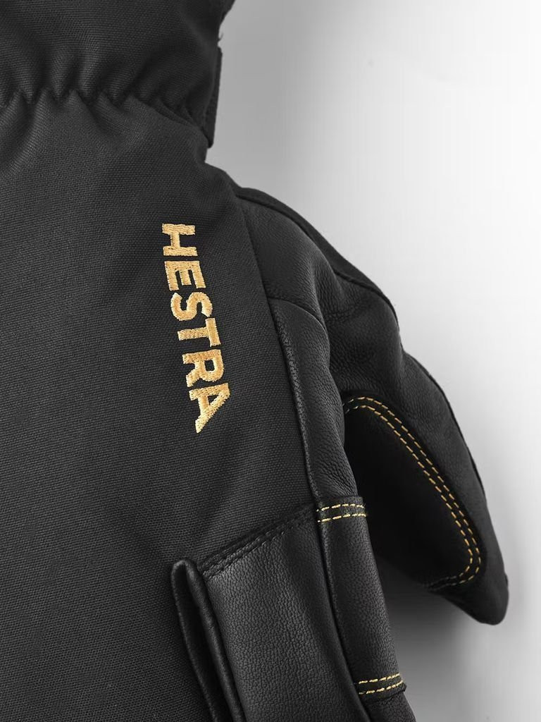 Warm, waterproof 3-finger leather gloves Hestra Army Leather Gore-Tex 3-fingers- Black