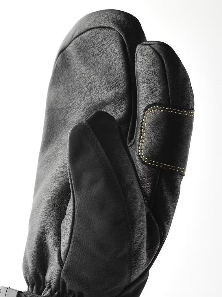Warm, waterproof 3-finger leather gloves Hestra Army Leather Gore-Tex 3-fingers- Black