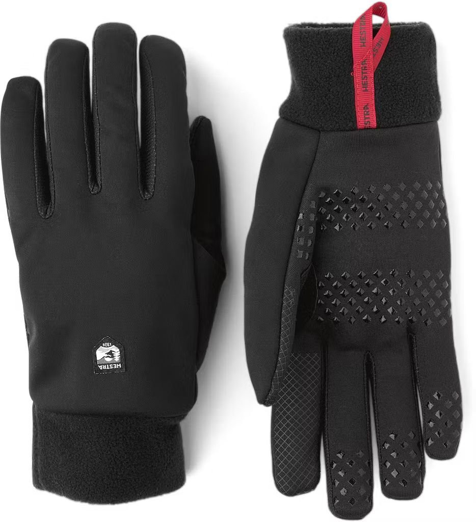 Warm tactile fleece gloves Hestra Windshield Liner Gloves-Noir