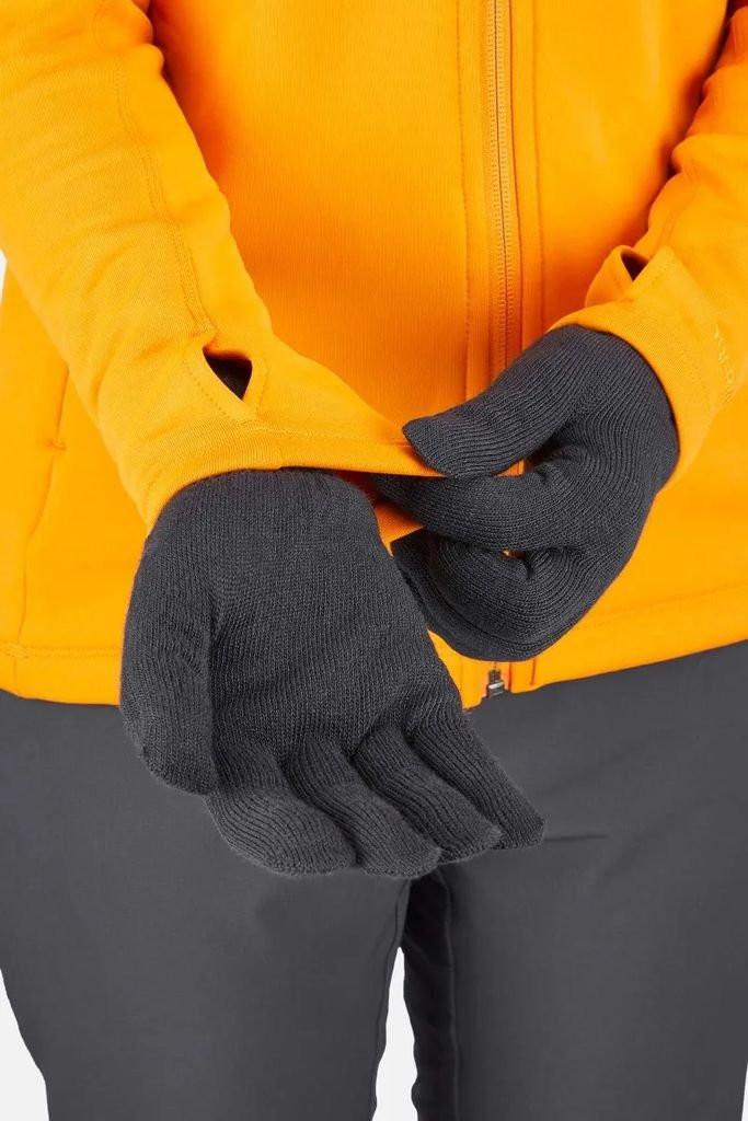 Gants chauds et légers en Thermolite® Rab Stretch Knit Gloves-Noir
