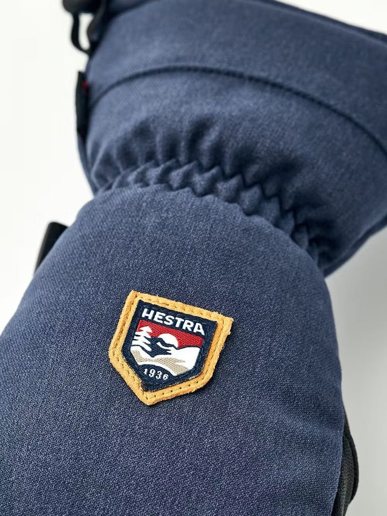 Warm, waterproof Hestra CZone Mountain Mitt in leather-Bleu Marine/Navy