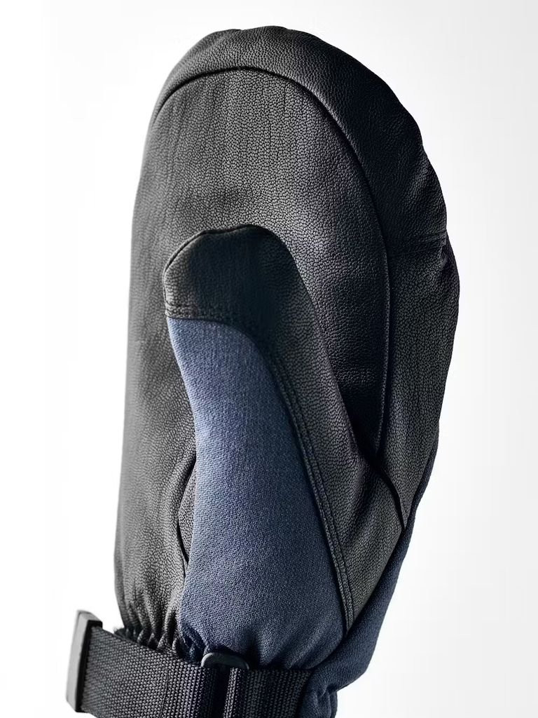 Warm, waterproof Hestra CZone Mountain Mitt in leather-Bleu Marine/Navy
