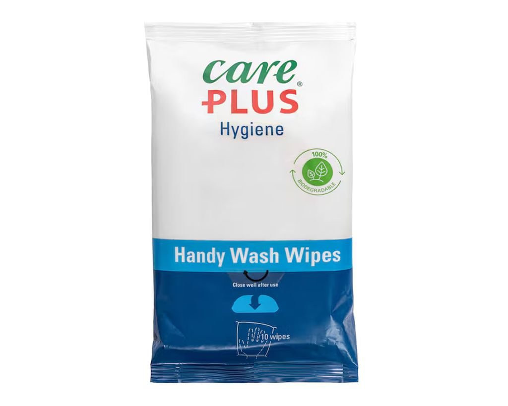 10 travel wipes Care Plus Hygiene Handy Wash Wipes