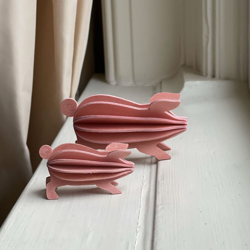 Cochon en bois décoratif en bois de bouleau