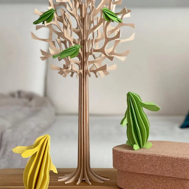 Lapin en bois décoratif en bois de bouleau