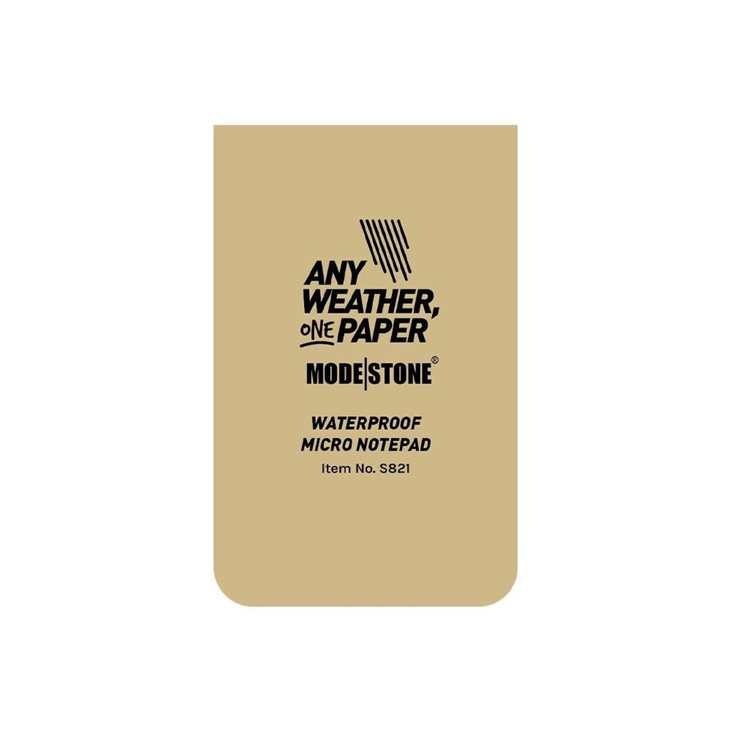 Waterproof and durable all-weather notebook Modestone Waterproof Micro Notepad 50x85 mm - Sable