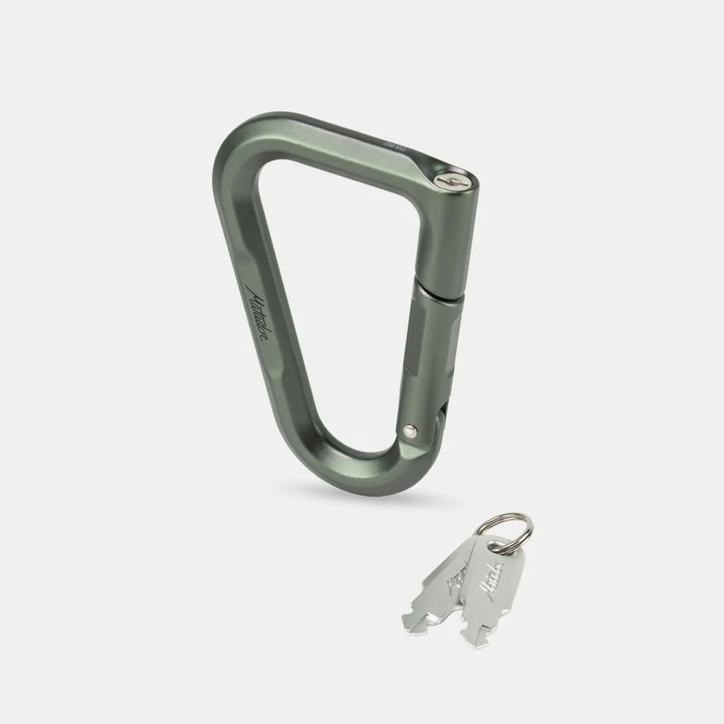 Aluminium carabiner with locking system Matador Betalock - Vert