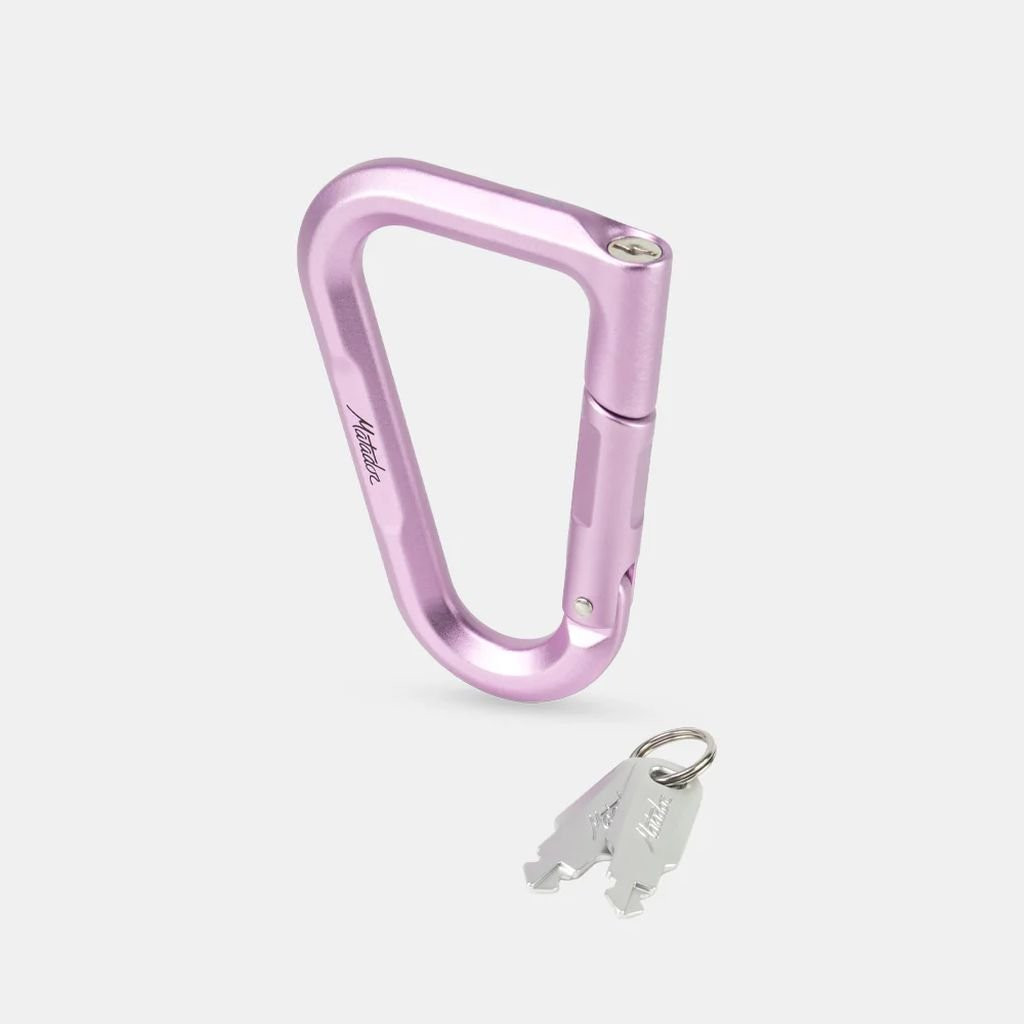 Aluminium carabiner with locking system Matador Betalock - Rose