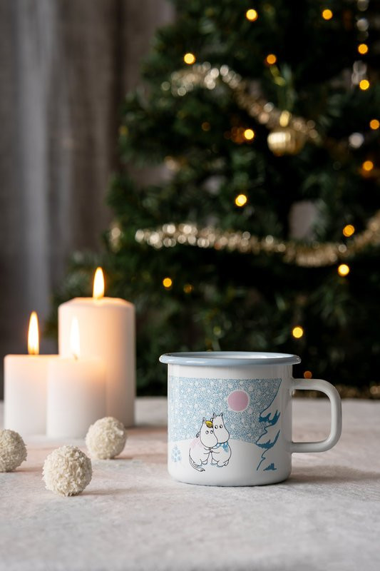 Muurla Moomin enamel mug Let it Snow 3,7dl