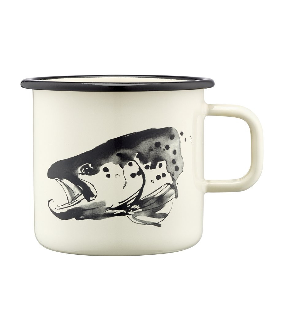 Tasse en émail Muurla Enamel Mug 3,7dl Brochet / Truite - Pike & Trout