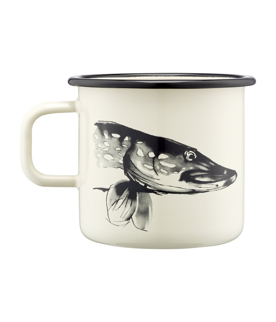 Tasse en émail Muurla Enamel Mug 3,7dl Brochet / Truite - Pike & Trout