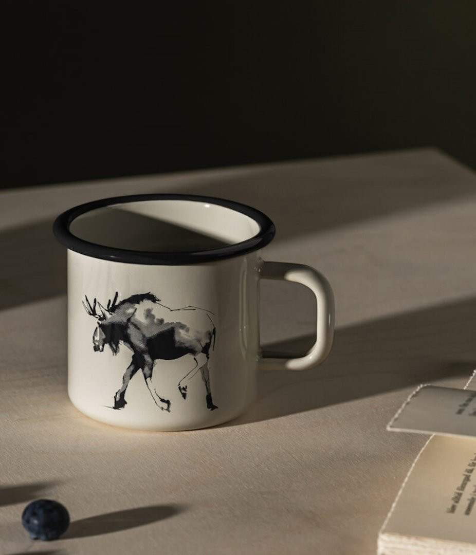 Tasse en émail Muurla Enamel Mug 3,7dl Elan / Elk