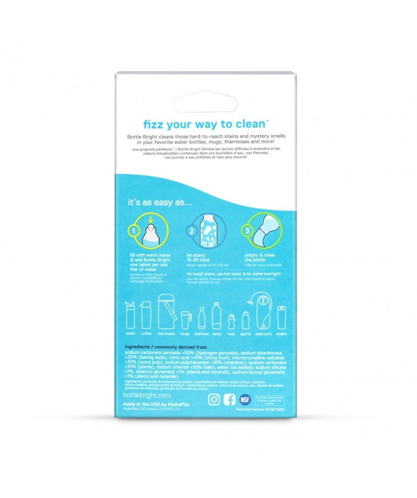 Tablettes nettoyantes Hydrapak Bottle Bright 12 Tabs