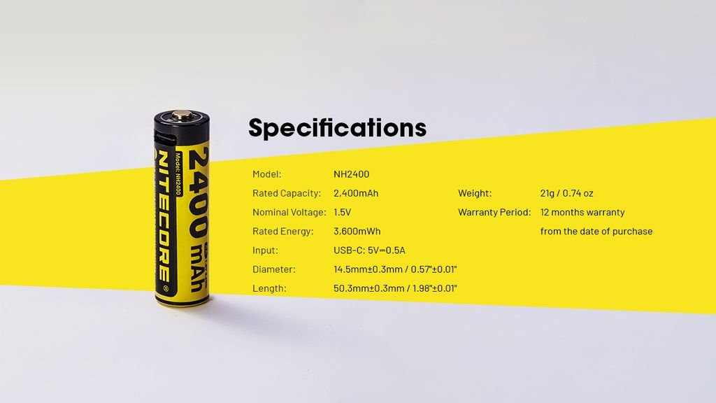 Nitecore Pack 4x Batteries NH2400