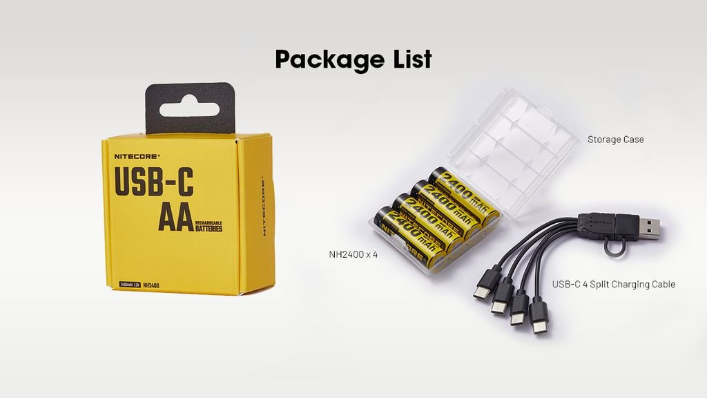 Nitecore Pack 4x Batteries NH2400