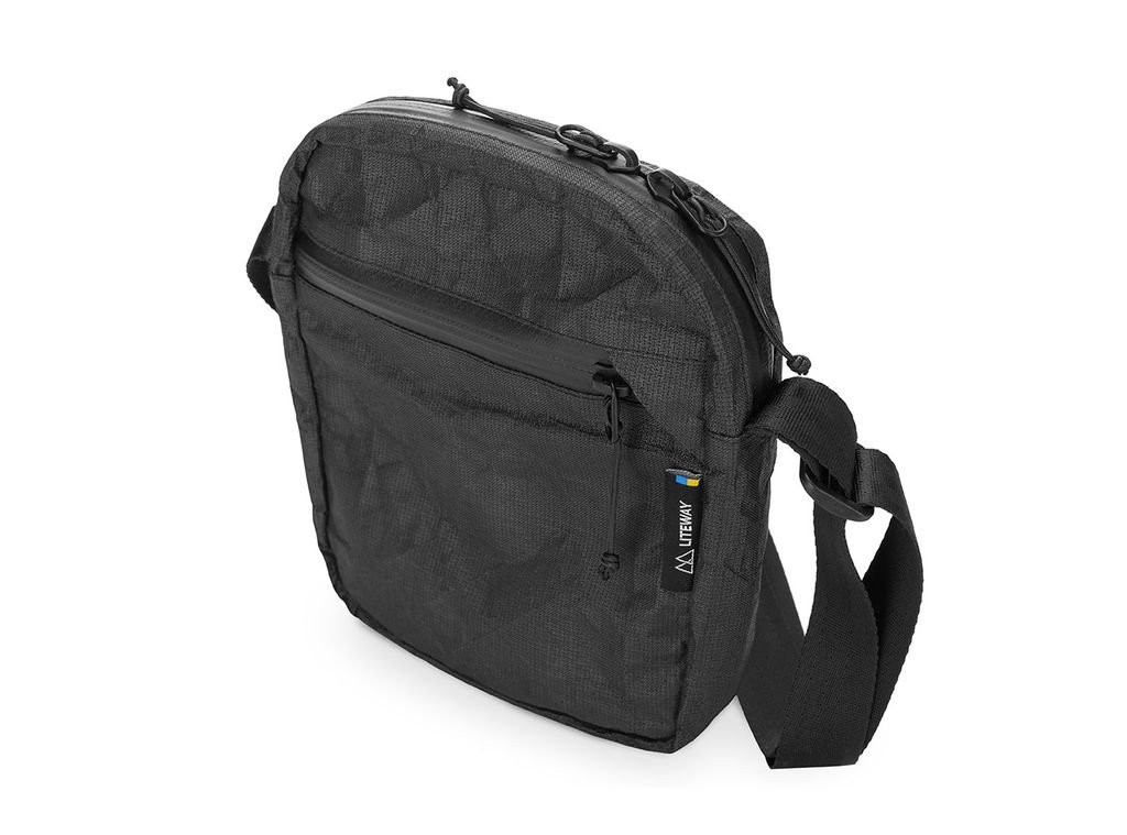 Lightweight, highly resistant pouch Liteway Messenger Max Bag Ultra-Noir/Black