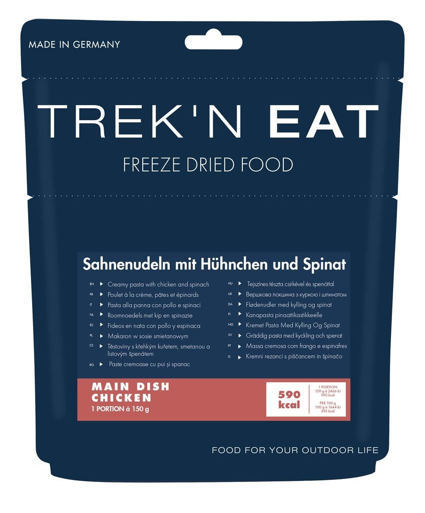 Poulet à la crème, pâtes et épinards - Trek’n eat 