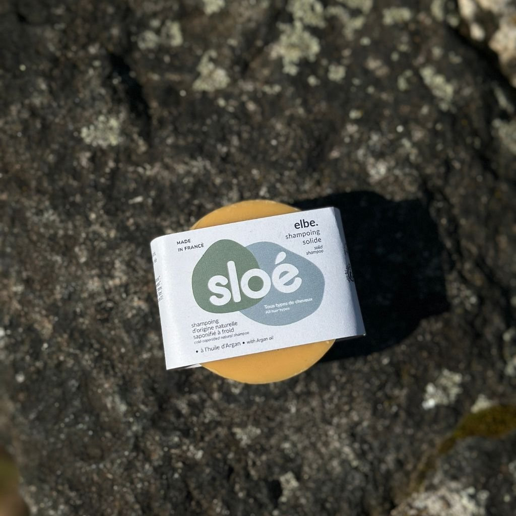 Sloé Elbe Solid Shampoo with argan oil and orange blossom fragrance