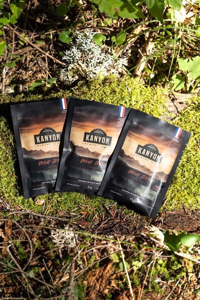 High-protein dried meat snacks Kanyon Jerky Natural Beef
