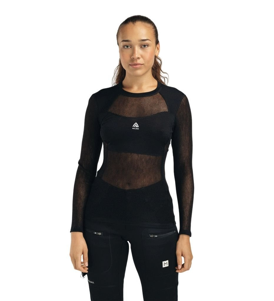 Sous-vêtement en laine mérinos Aclima WoolNet Light Crew Neck Woman - Jet Black