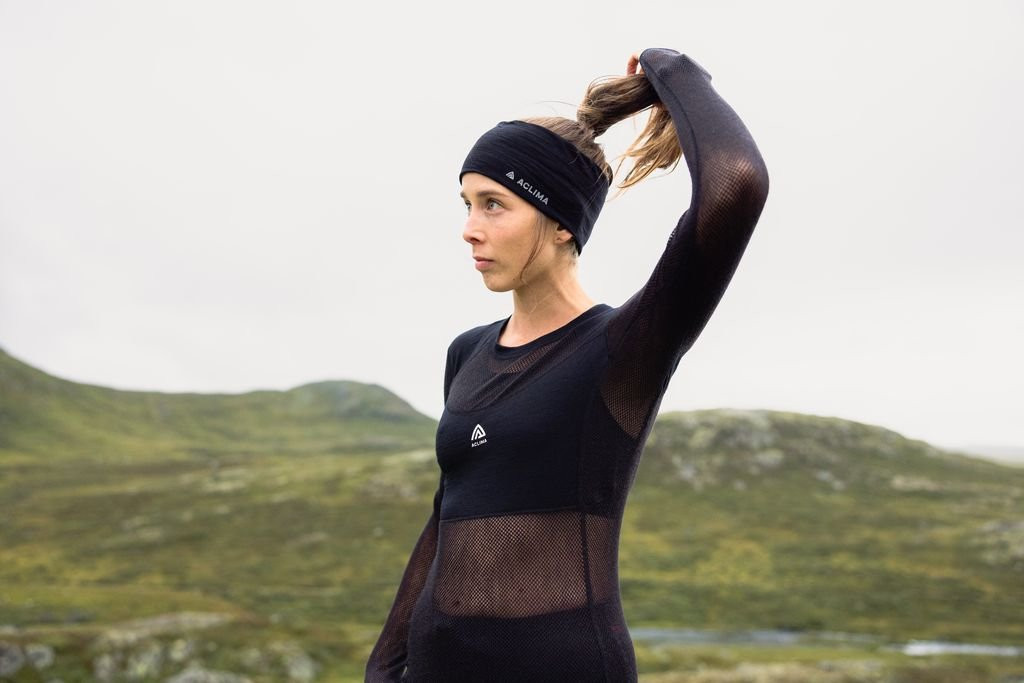 Sous-vêtement en laine mérinos Aclima WoolNet Light Crew Neck Woman - Jet Black