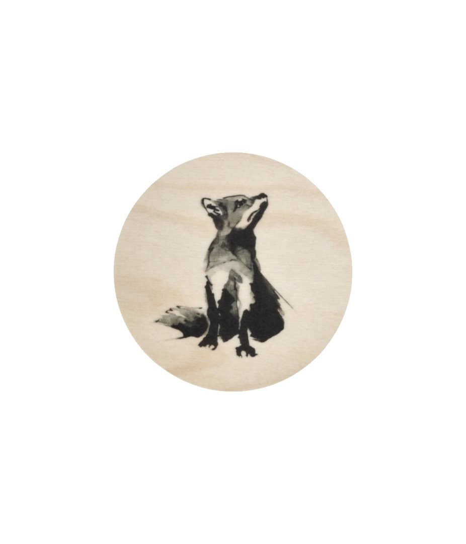 Sous-verre en bois Muurla Teemu Järvi coaster 10cm Renard / Fox