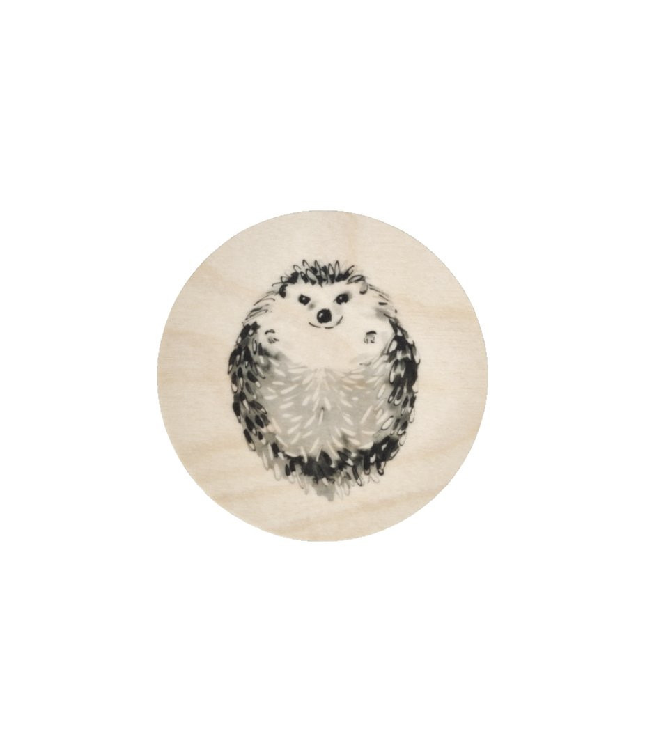 Sous-verre en bois Muurla Teemu Järvi coaster 10cm Hérisson / Hedgehog