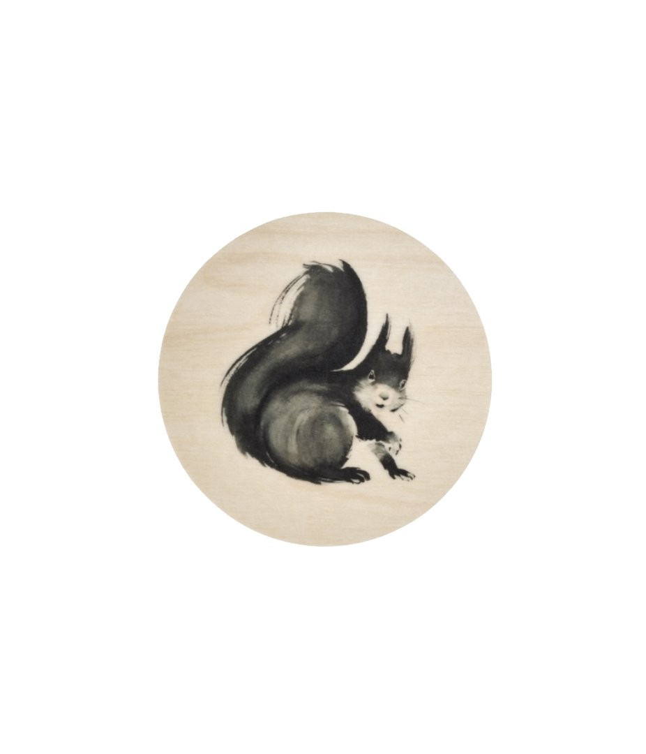 Sous-verre en bois Muurla Teemu Järvi coaster 10cm Ecureuil / Squirrel